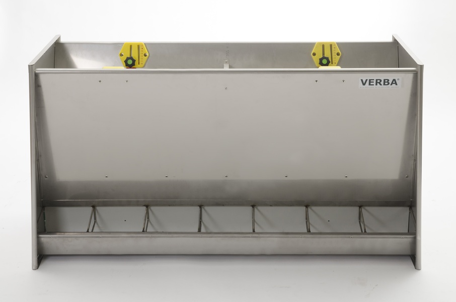 A00-1133 Edelstahl SL773D Edelstahl-Trockenfutterautomattrog für Ferkel Edelstahl-Ferkelfuttertrog (doppelt) für Trockenfutterautomat