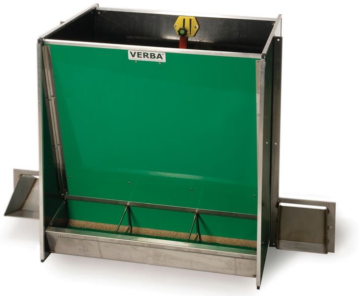 SM3100D KR mit 2x1-Duo-Tränke für Mastschweine Trockenfutterautomattrog mit zwei Tränken für Mastschweine