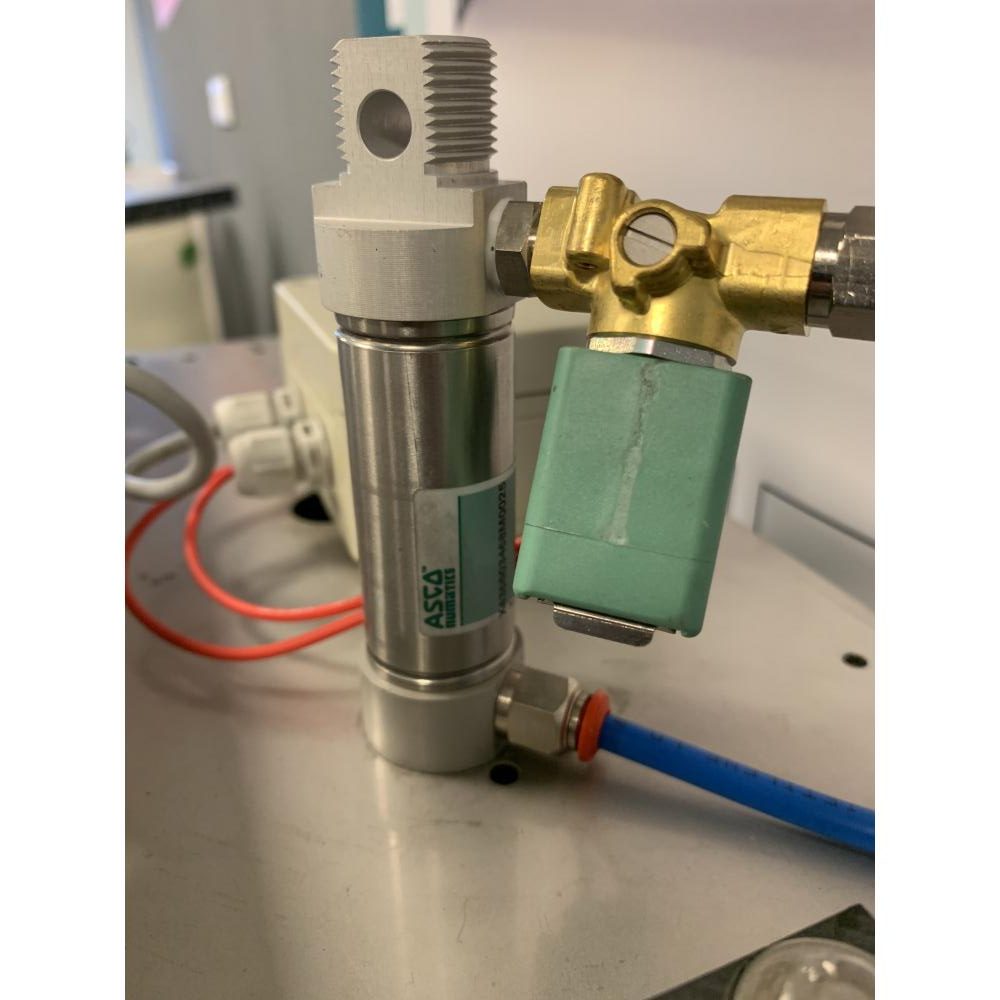 Kurzhubzylinder mit Ventilen Edelstahlzylinder Variomix 25 mm