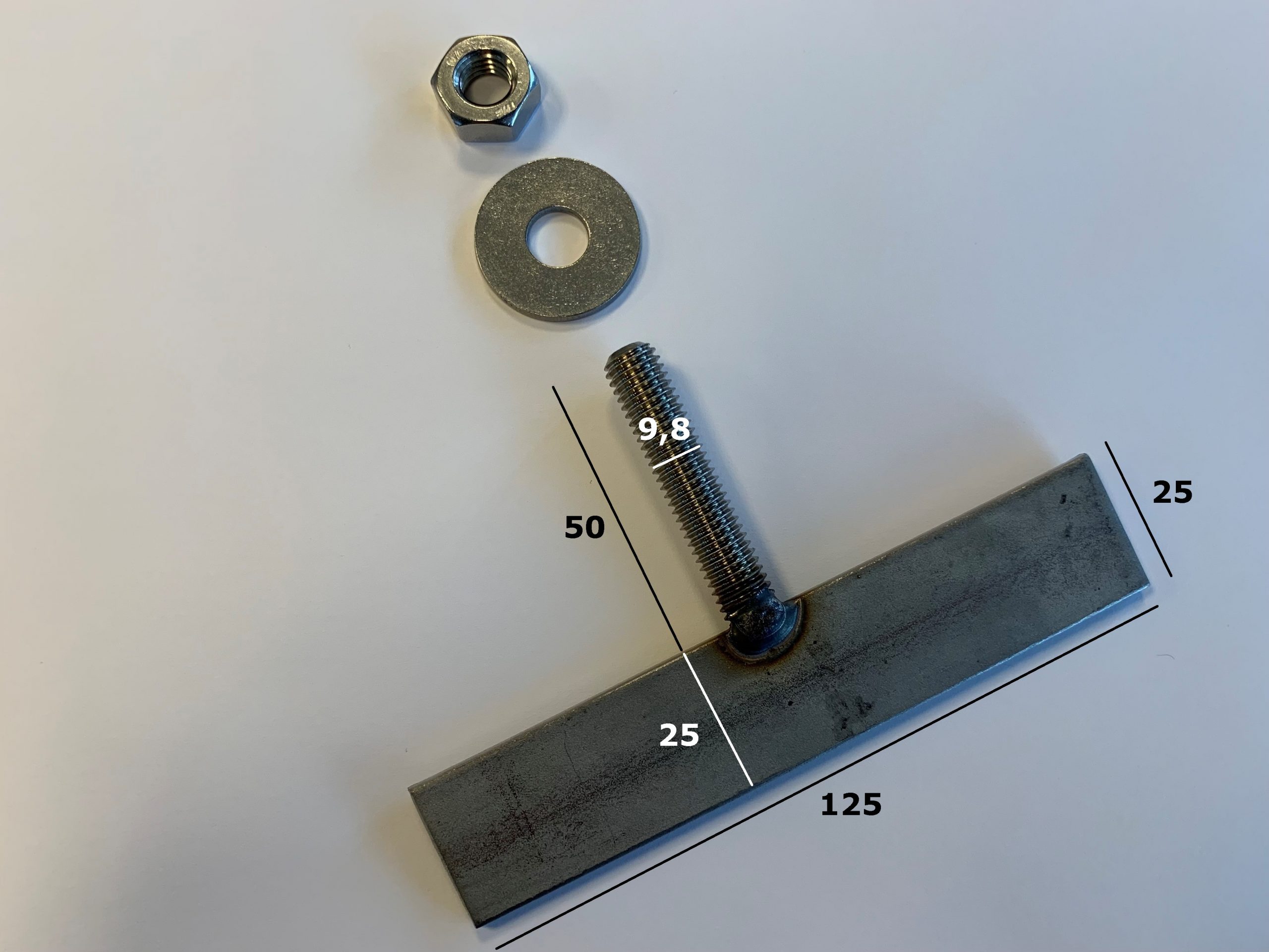 Gitteranker M10x50 – Abmessungen Gitterbefestigung M10x50 mit Befestigungsmaterial