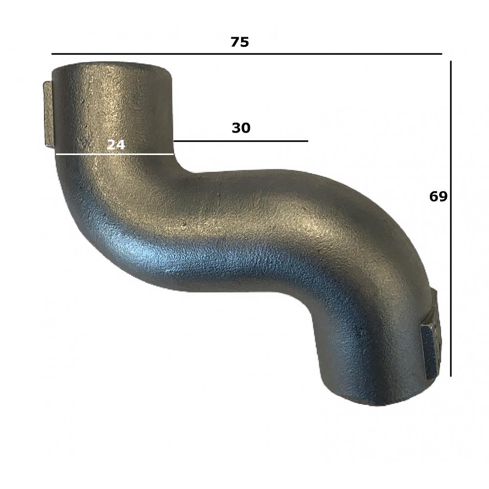 Edelstahl-S-Bogen, gewunden, 1/2" Edelstahl-S-Bogen 1/2", gedreht